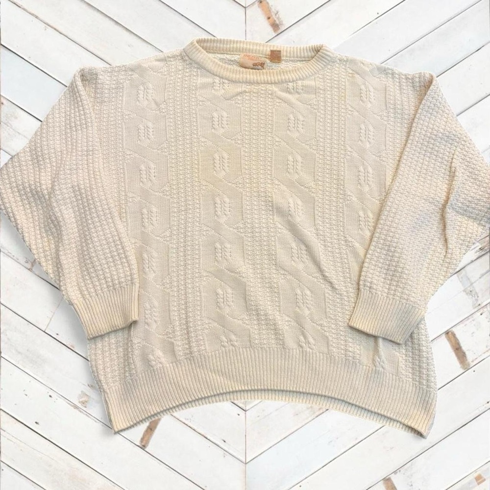 White Fox Boutique Ivory Cable Knit Sweater